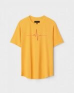 Yellow Unisex Cotton Regular Fit Printed Round Neck T-Shirt