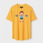 Yellow Unisex Cotton Regular Fit Printed Round Neck T-Shirt