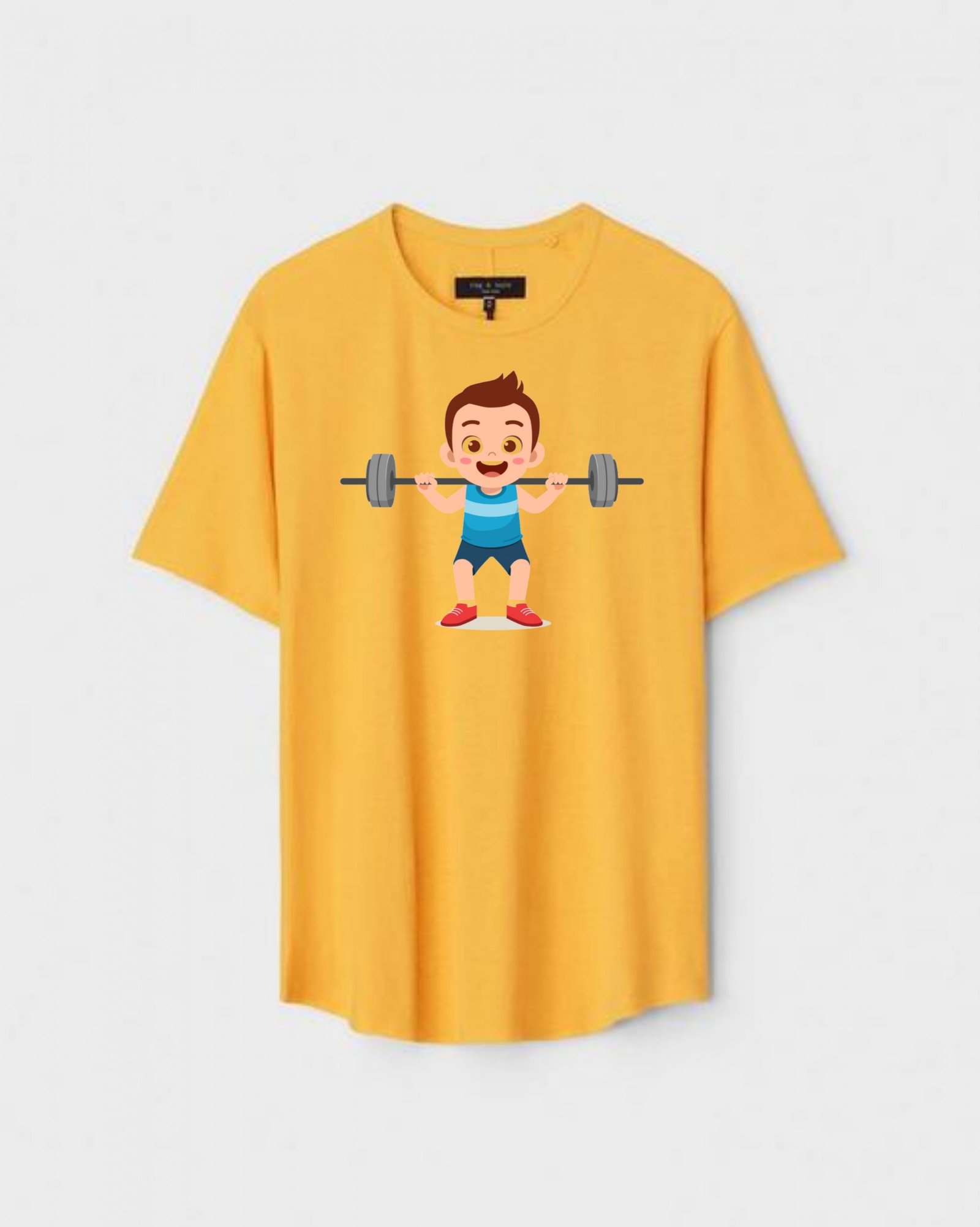 YLW-CTN-H-007-scaled-1.jpg Yellow Unisex DOT KNIT Regular Fit Printed Round Neck T-Shirt - Image 1