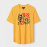 Yellow Unisex Cotton Regular Fit Printed Round Neck T-Shirt