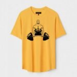 Yellow Unisex Cotton Regular Fit Printed Round Neck T-Shirt