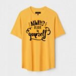 Yellow Unisex Cotton Regular Fit Printed Round Neck T-Shirt