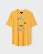 Yellow Unisex Cotton Regular Fit Printed Round Neck T-Shirt