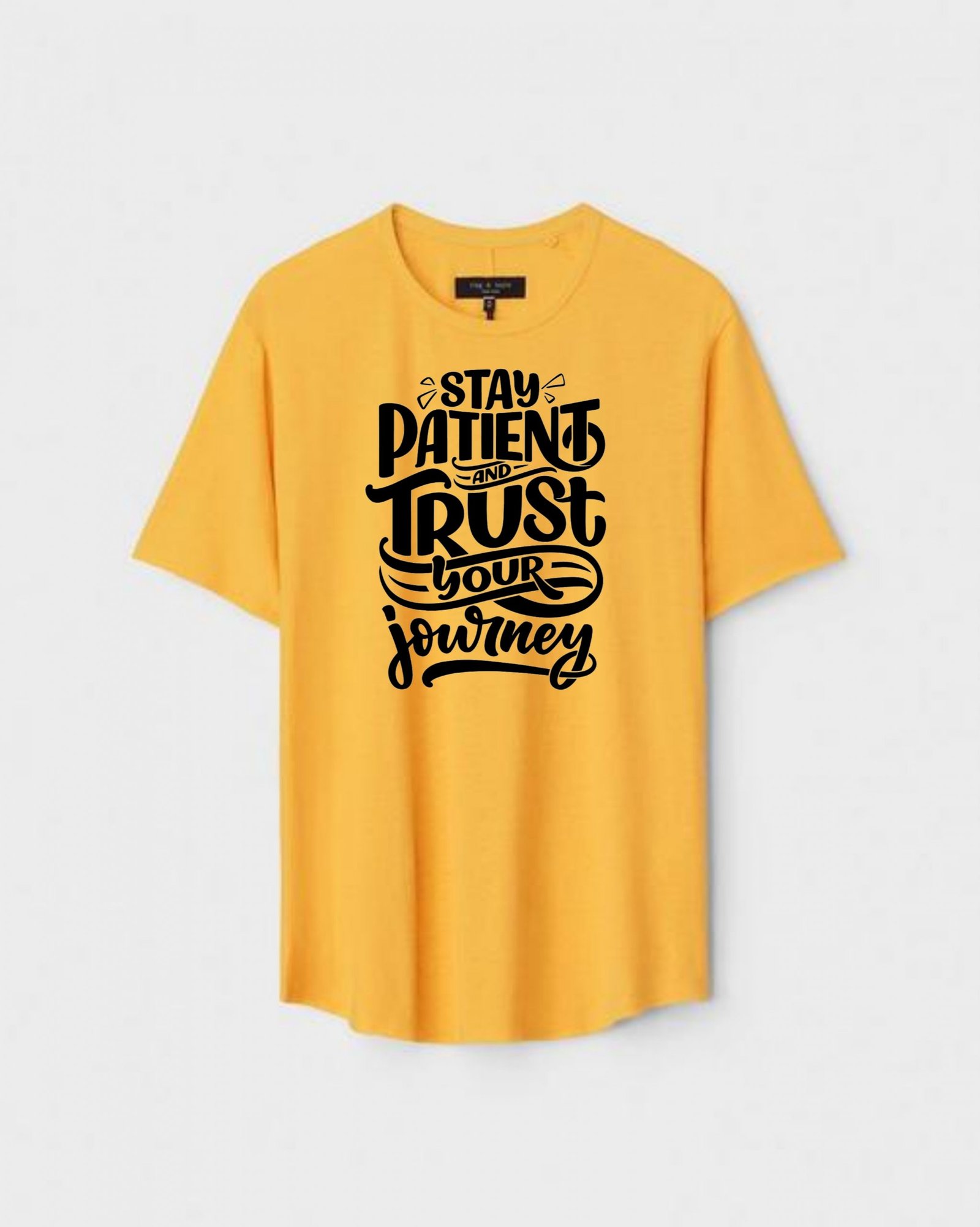 YLW-CTN-J-007-scaled-1.jpg Yellow Unisex DOT KNIT Regular Fit Printed Round Neck T-Shirt - Image 1