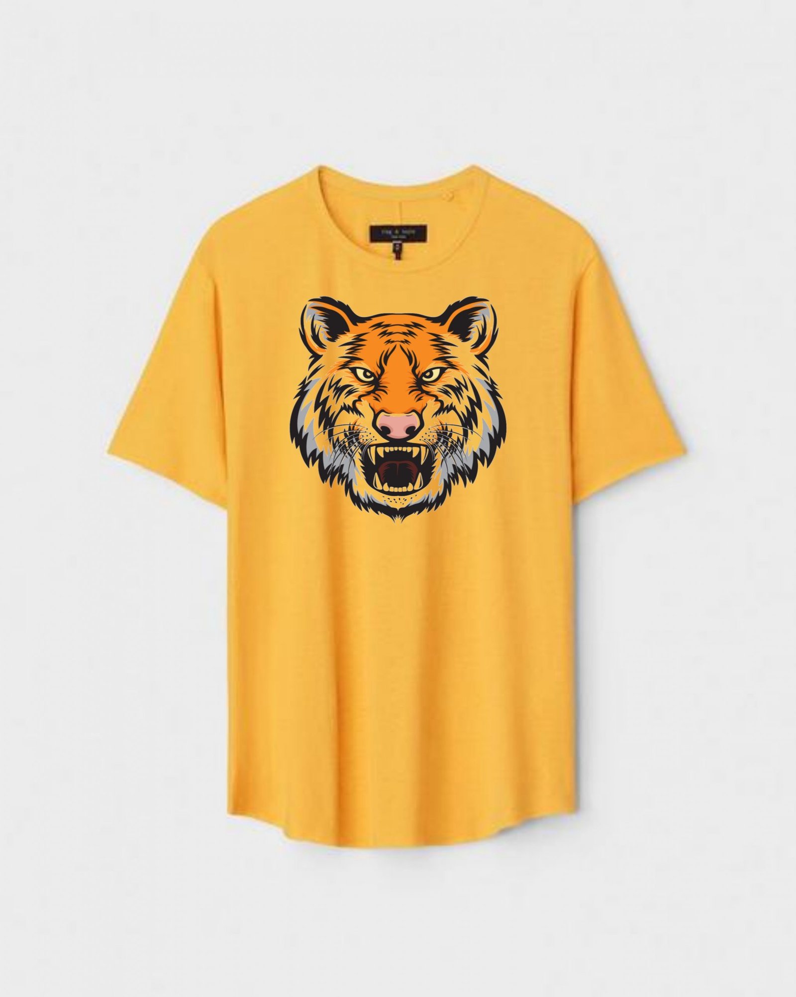YLW-CTN-J-009-scaled-1.jpg Yellow Unisex DOT KNIT Regular Fit Printed Round Neck T-Shirt - Image 1