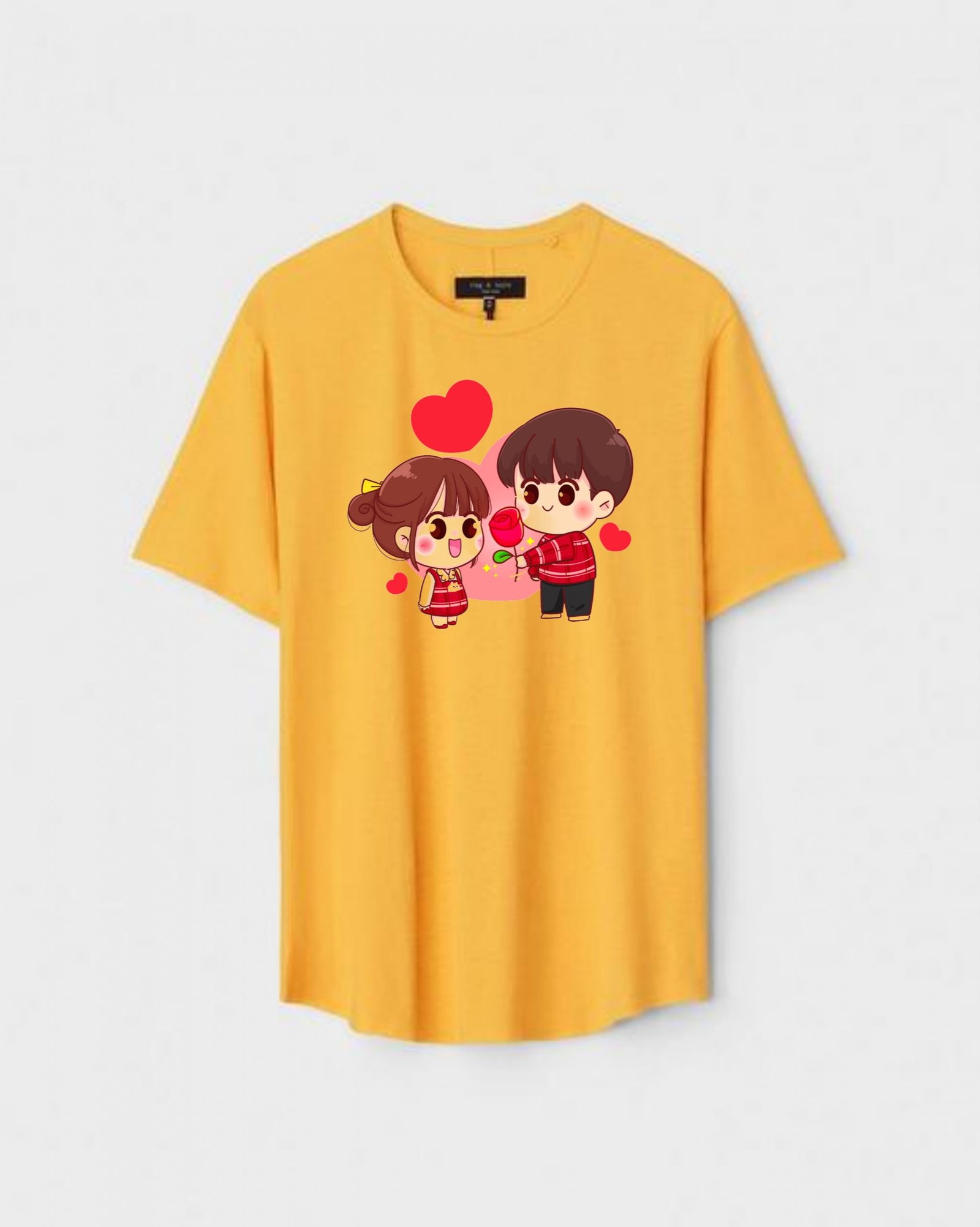 YLW-CTN-K-003-scaled-1.jpg Yellow Unisex DOT KNIT Regular Fit Printed Round Neck T-Shirt - Image 1