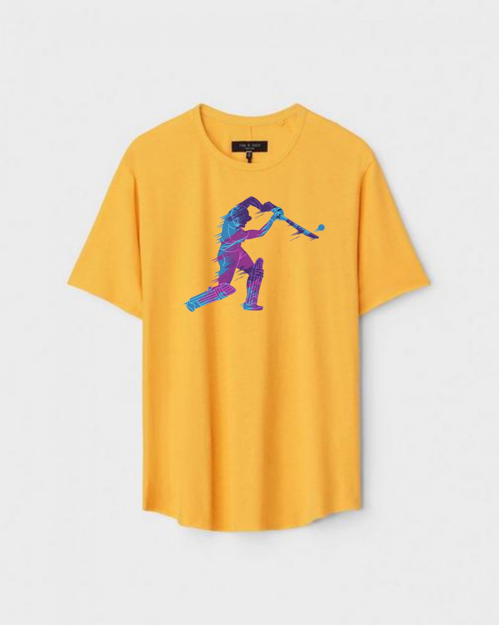 YLW-CTN-L-001-scaled-1.jpg Yellow Unisex DOT KNIT Regular Fit Printed Round Neck T-Shirt - Image 1