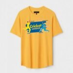 Yellow Unisex DOT KNIT Regular Fit Printed Round Neck T-Shirt