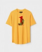 Yellow Unisex Cotton Regular Fit Printed Round Neck T-Shirt