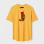 Yellow Unisex Cotton Regular Fit Printed Round Neck T-Shirt