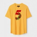 Yellow Unisex Cotton Regular Fit Printed Round Neck T-Shirt