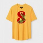 Yellow Unisex Cotton Regular Fit Printed Round Neck T-Shirt