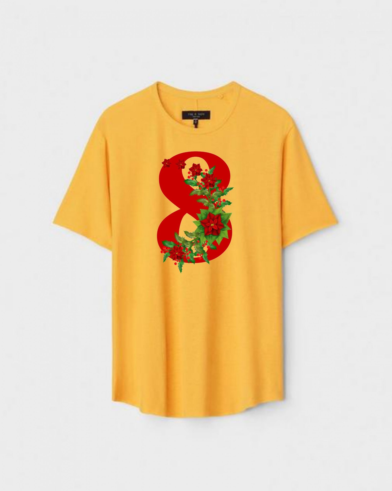YLW-CTN-L-009-scaled-1.jpg Yellow Unisex Polyster Regular Fit Printed Round Neck T-Shirt - Image 1