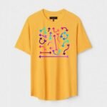 Yellow Unisex Cotton Regular Fit Printed Round Neck T-Shirt