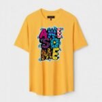 Yellow Unisex Cotton Regular Fit Printed Round Neck T-Shirt