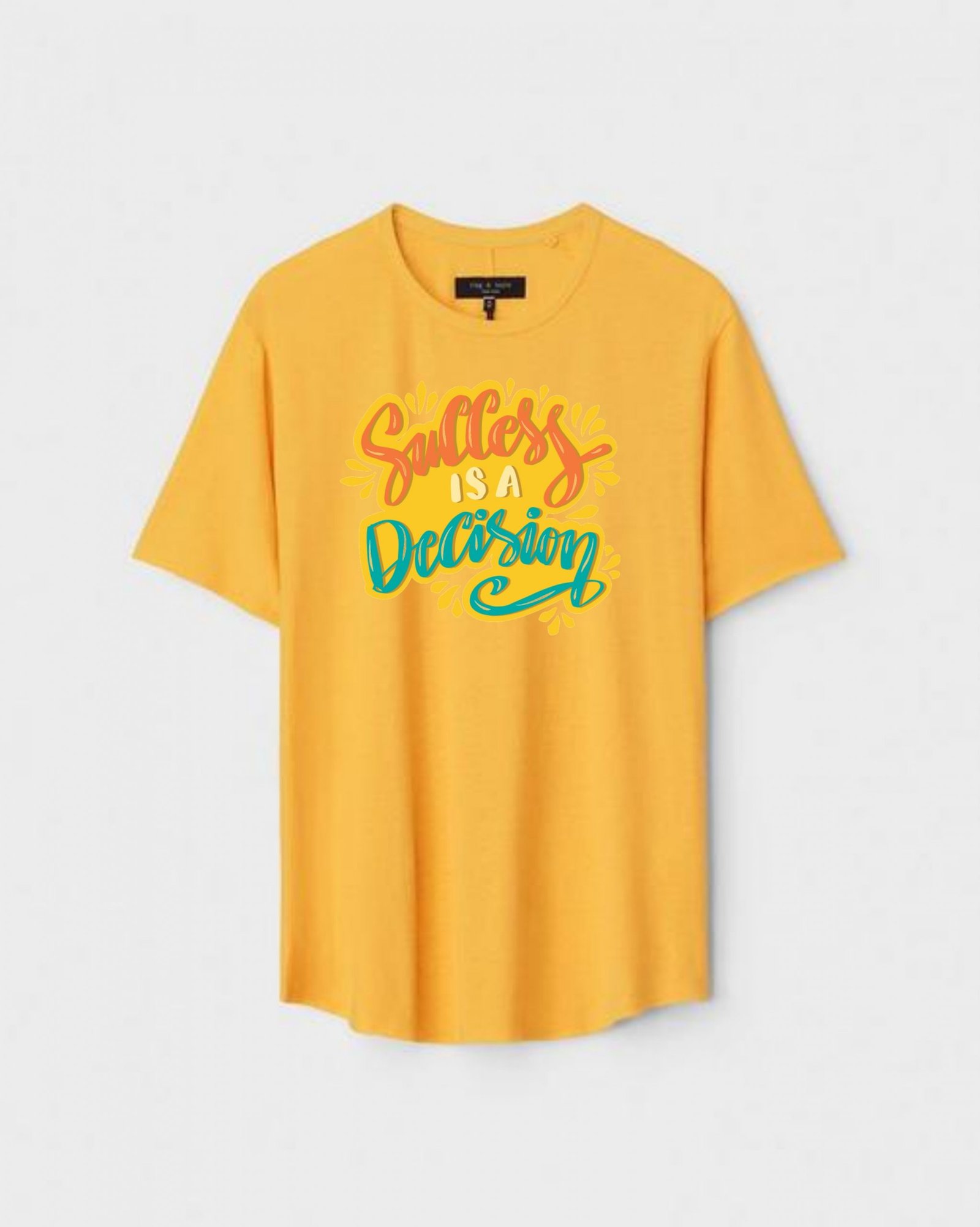 YLW-CTN-M-006-scaled-1.jpg Yellow Unisex DOT KNIT Regular Fit Printed Round Neck T-Shirt - Image 1