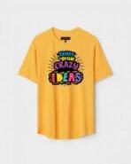 Yellow Unisex Cotton Regular Fit Printed Round Neck T-Shirt