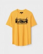 Yellow Unisex Cotton Regular Fit Printed Round Neck T-Shirt