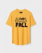 Yellow Unisex DOT KNIT Regular Fit Printed Round Neck T-Shirt