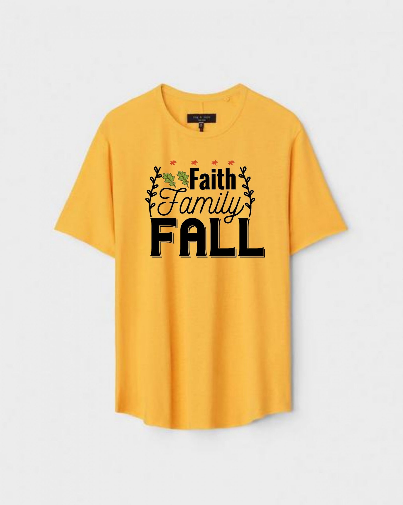 YLW-CTN-O-007-scaled-1.jpg Yellow Unisex DOT KNIT Regular Fit Printed Round Neck T-Shirt - Image 1
