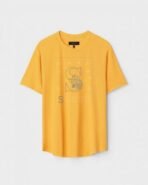 Yellow Unisex Cotton Regular Fit Printed Round Neck T-Shirt
