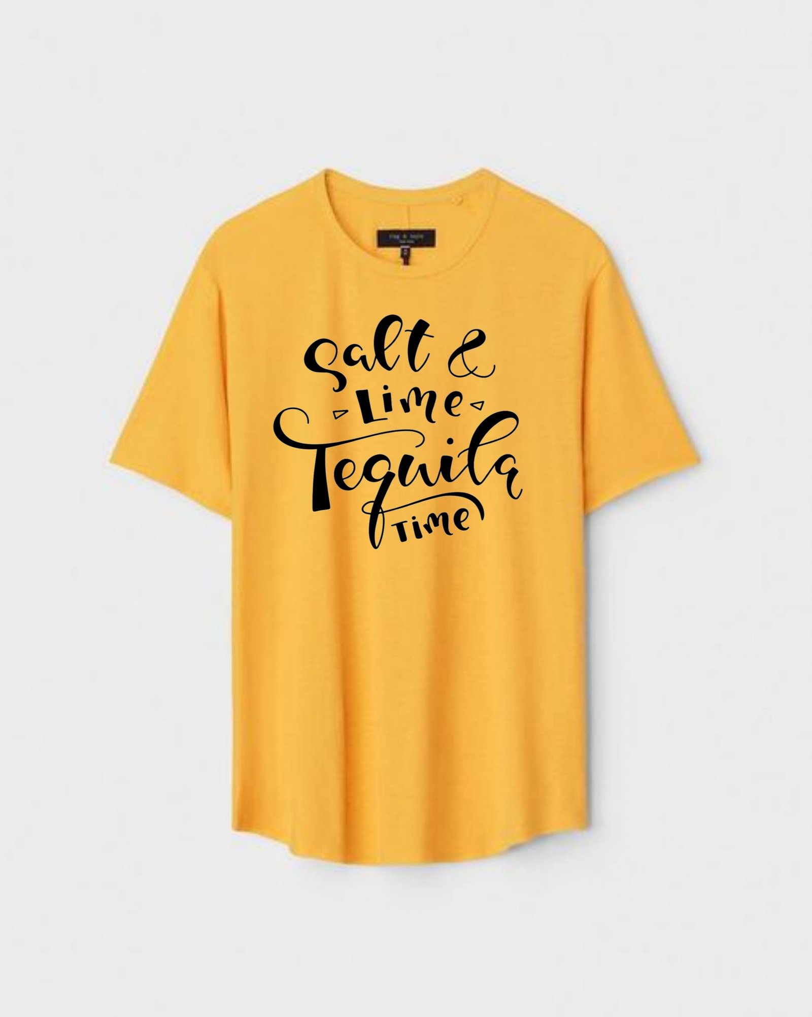 YLW-CTN-P-003-scaled-1.jpg Yellow Unisex Polyster Regular Fit Printed Round Neck T-Shirt - Image 1