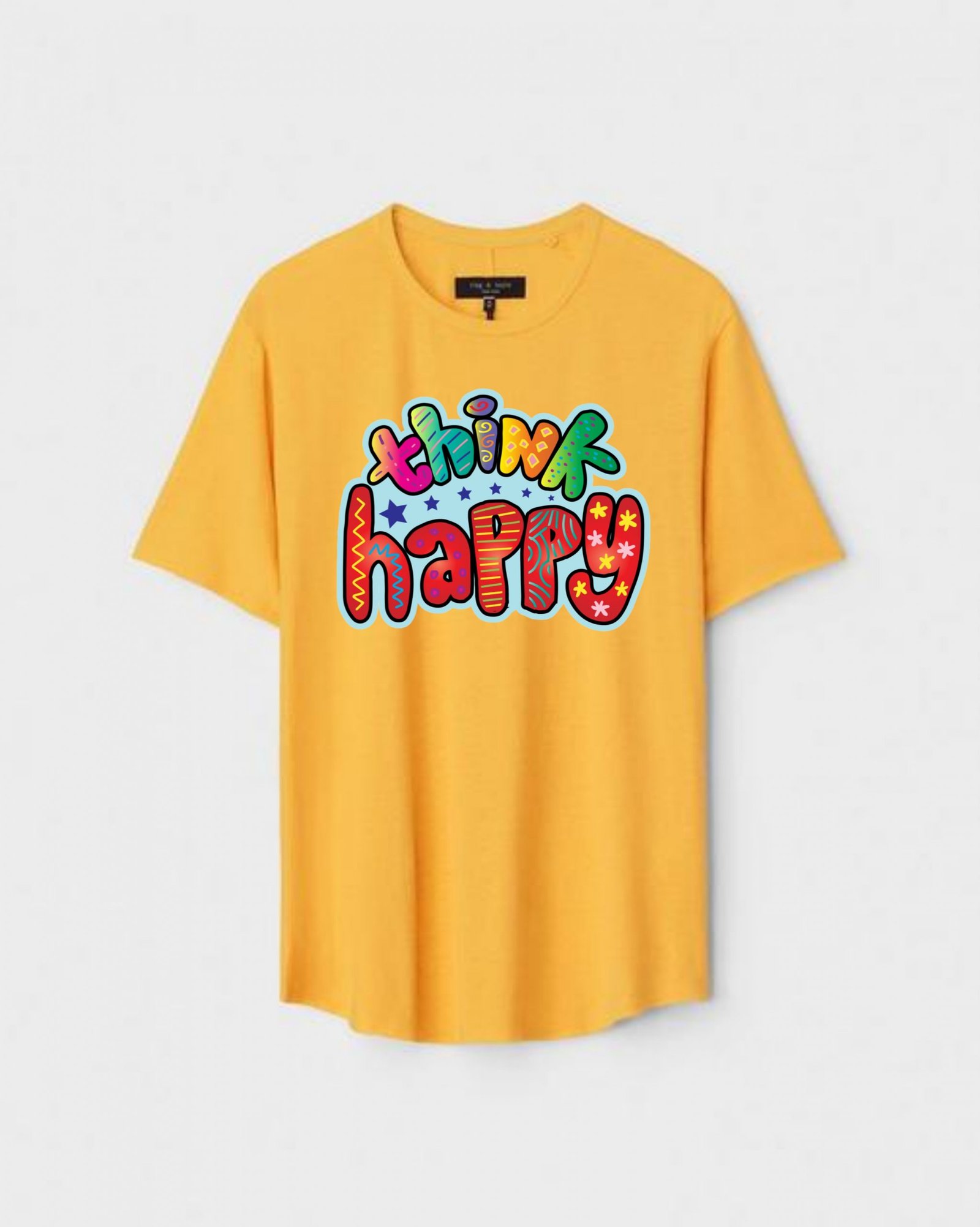 YLW-CTN-P-004-scaled-1.jpg Yellow Unisex DOT KNIT Regular Fit Printed Round Neck T-Shirt - Image 1