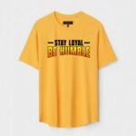 Yellow Unisex DOT KNIT Regular Fit Printed Round Neck T-Shirt
