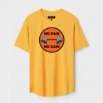 Yellow Unisex DOT KNIT Regular Fit Printed Round Neck T-Shirt