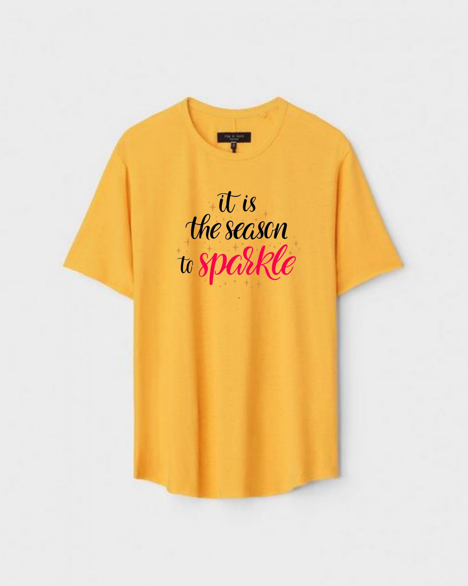 YLW-CTN-Q-006-scaled-1.jpg Yellow Unisex DOT KNIT Regular Fit Printed Round Neck T-Shirt - Image 1