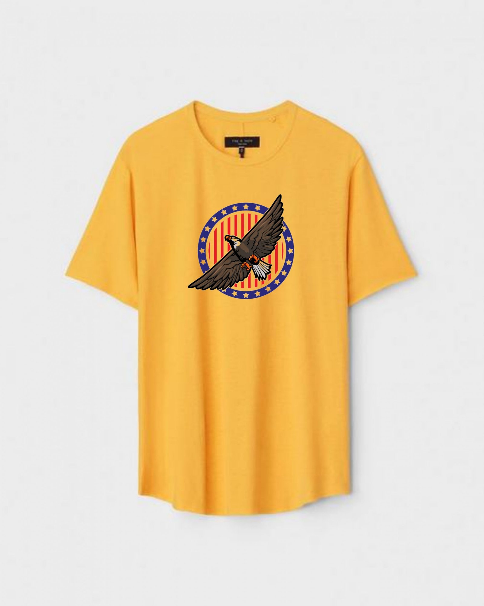 YLW-CTN-Q-008-scaled-1.jpg Yellow Unisex Polyster Regular Fit Printed Round Neck T-Shirt - Image 1
