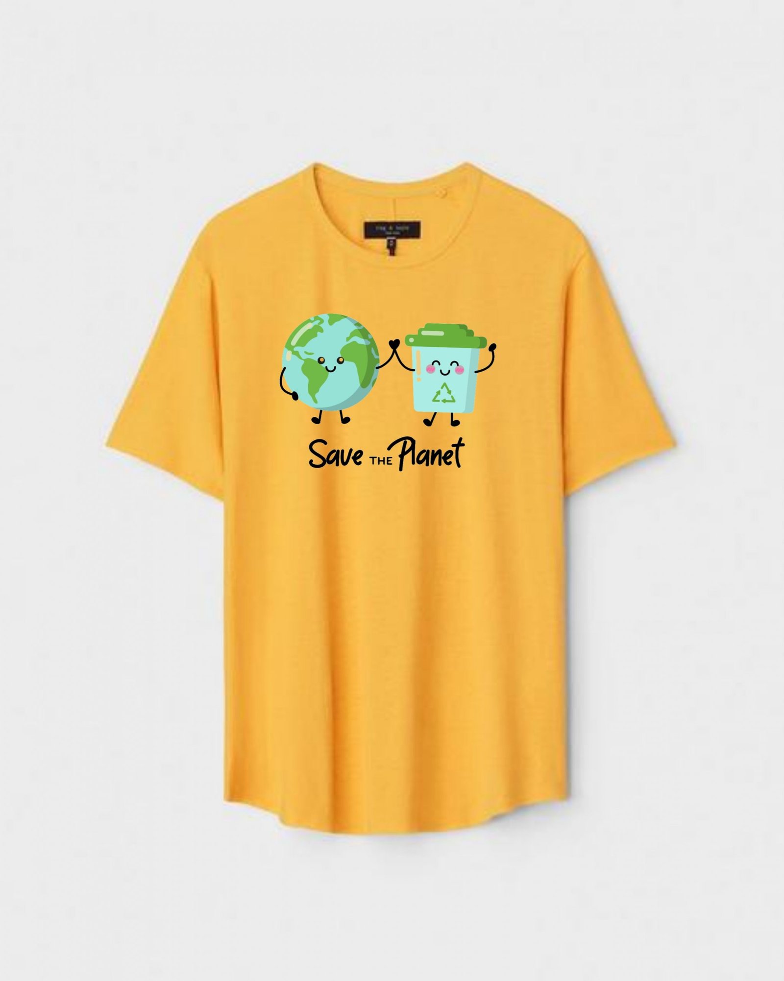 YLW-CTN-R-001-scaled-1.jpg Yellow Unisex DOT KNIT Regular Fit Printed Round Neck T-Shirt - Image 1
