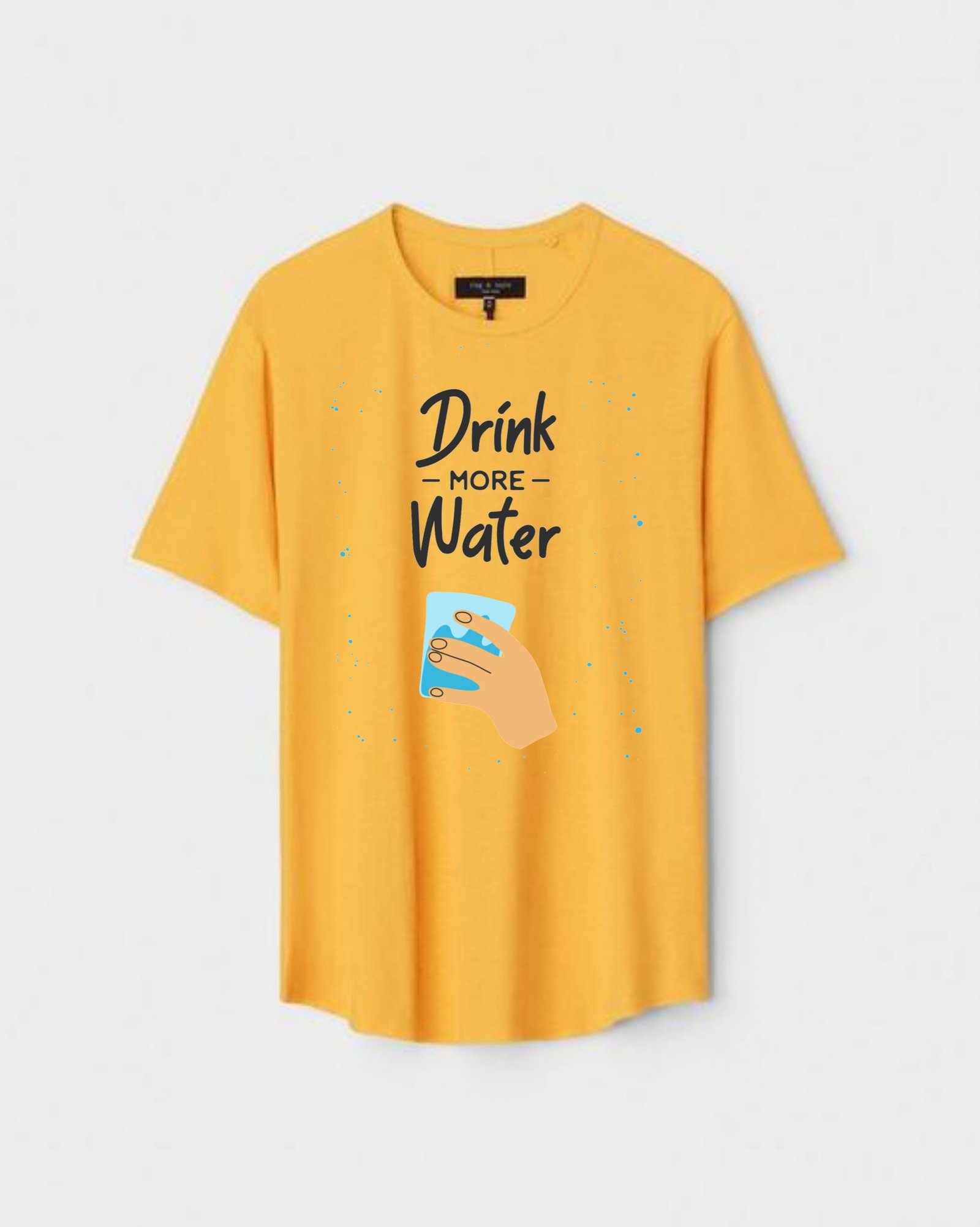 YLW-CTN-R-003-scaled-1.jpg Yellow Unisex DOT KNIT Regular Fit Printed Round Neck T-Shirt - Image 1