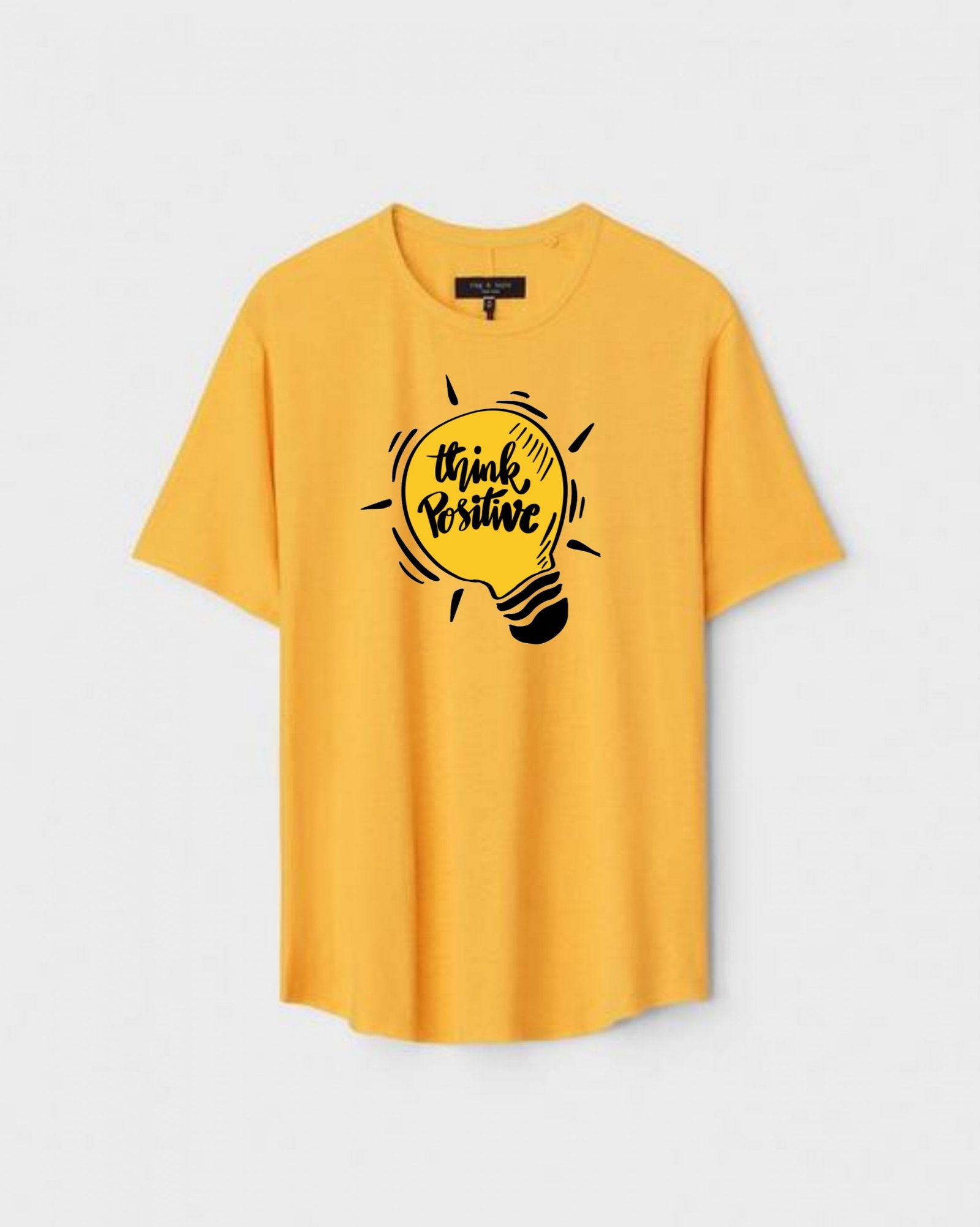 YLW-CTN-R-004-scaled-1.jpg Yellow Unisex Cotton Regular Fit Printed Round Neck T-Shirt - Image 1