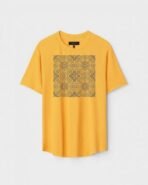 Yellow Unisex Cotton Regular Fit Printed Round Neck T-Shirt