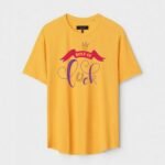 Yellow Unisex Polyster Regular Fit Printed Round Neck T-Shirt