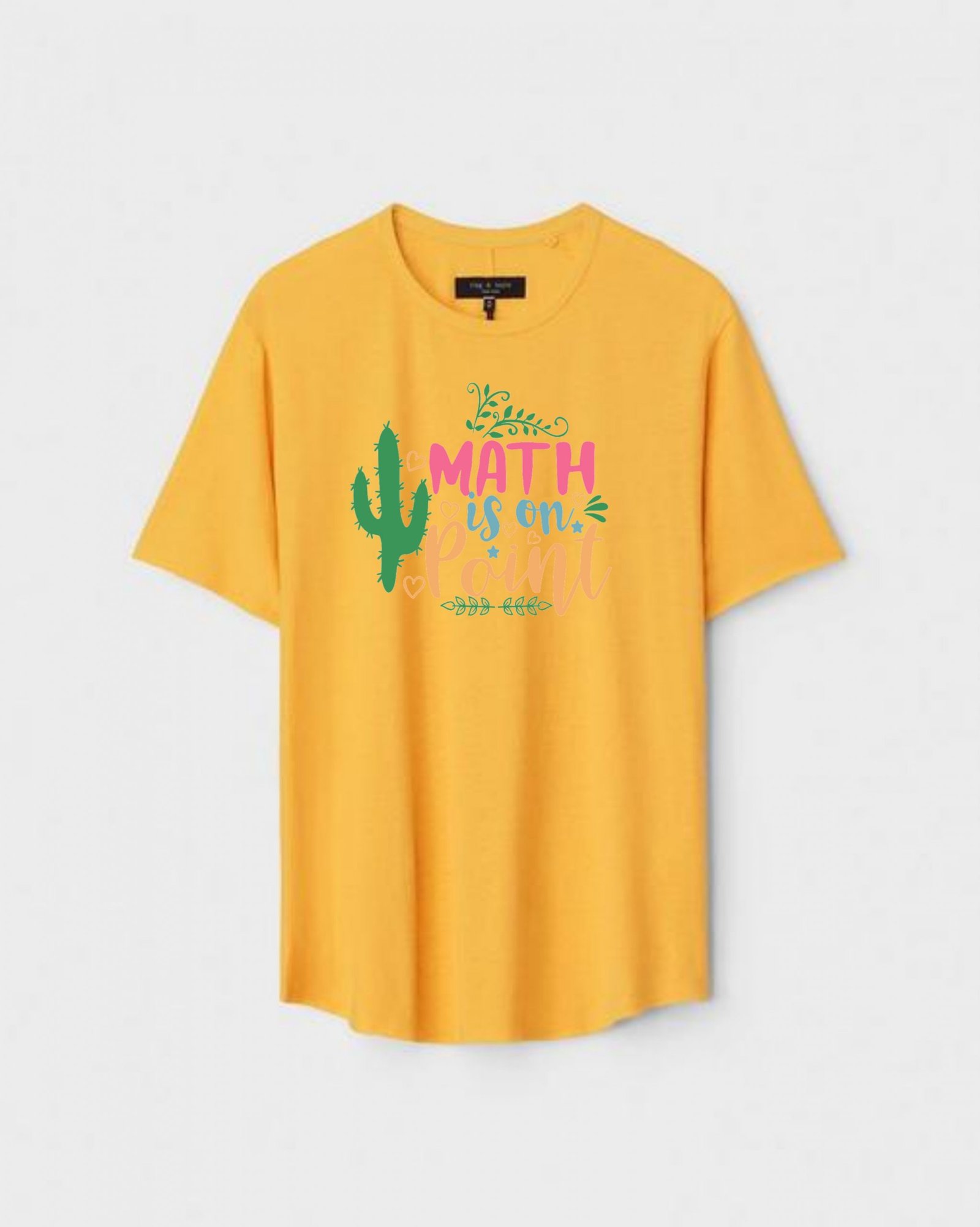 YLW-CTN-S-005-scaled-1.jpg Yellow Unisex Cotton Regular Fit Printed Round Neck T-Shirt - Image 1