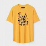 Yellow Unisex Cotton Regular Fit Printed Round Neck T-Shirt