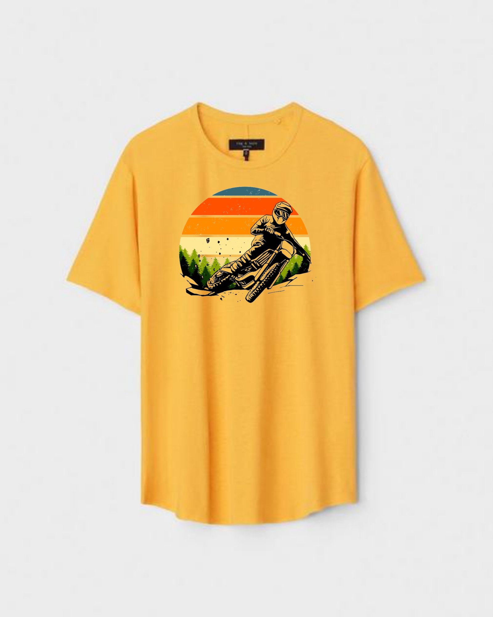 YLW-CTN-S-008.jpg Yellow Unisex Cotton Regular Fit Printed Round Neck T-Shirt - Image 1