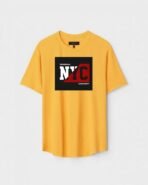 Yellow Unisex Polyster Regular Fit Printed Round Neck T-Shirt