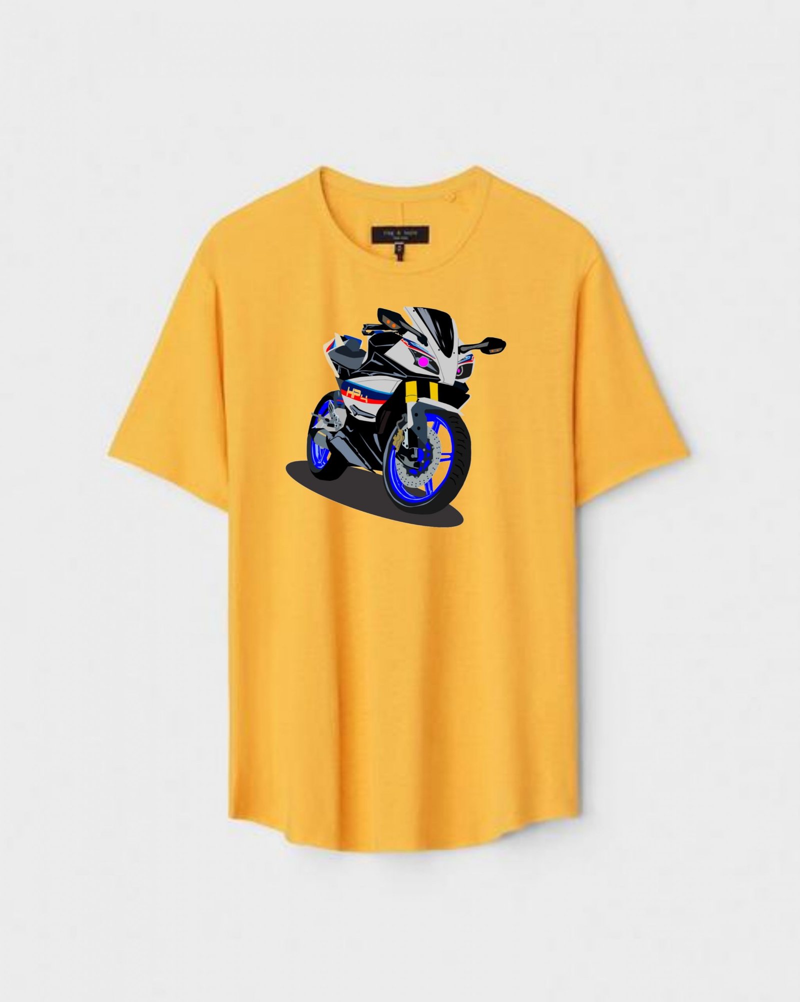 YLW-CTN-T-003-scaled-1.jpg Yellow Unisex Cotton Regular Fit Printed Round Neck T-Shirt - Image 1