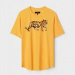 Yellow Unisex Cotton Regular Fit Printed Round Neck T-Shirt