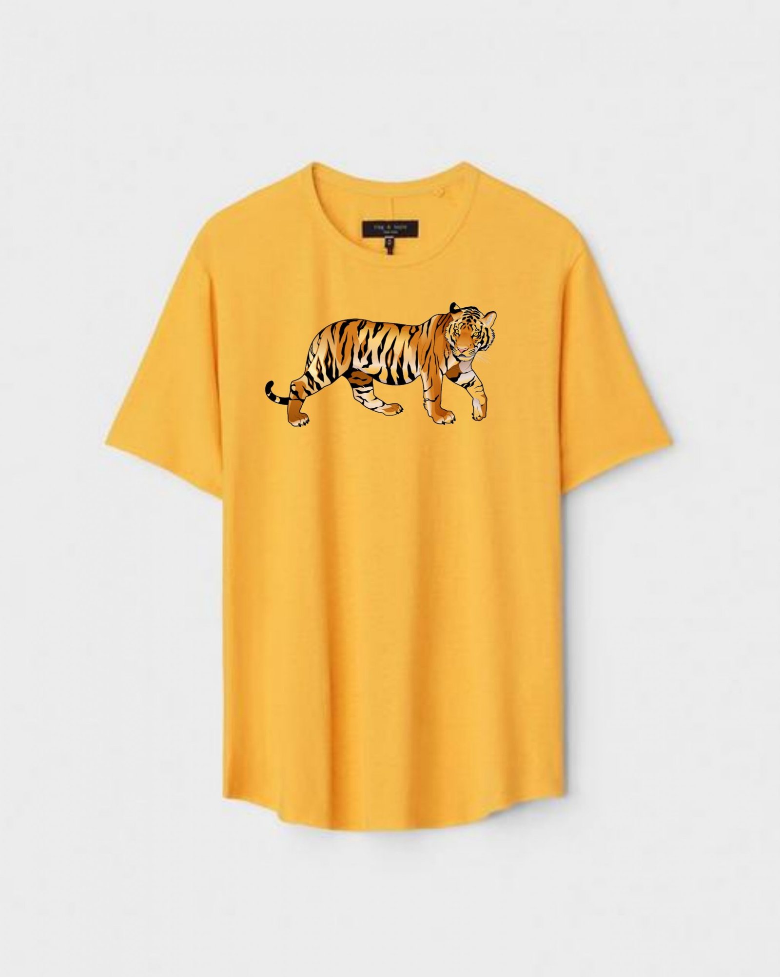 YLW-CTN-T-004-scaled-1.jpg Yellow Unisex DOT KNIT Regular Fit Printed Round Neck T-Shirt - Image 1
