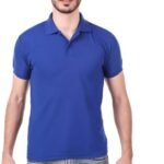 One-H Men's Polo Neck Short Sleeve Casual Tshirt Blue color (Pack of 1)