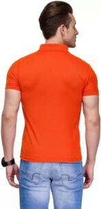 One-H Men's Polo Neck Short Sleeve Casual Tshirt Orange color (Pack of 1) - Image 2