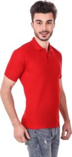 One-H Men's Polo Neck Half Sleeve Casual Tshirt Combo of Red, Black, Yellow colors (Pack of 3) - Image 3